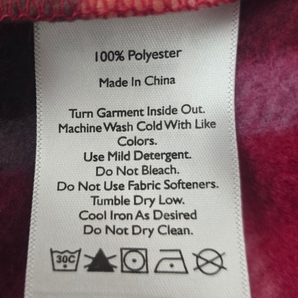 Eddie Bauer Red Pink Plaid Pullover 1/4 Zip Jacket Women's Small - Picture 5 of 5